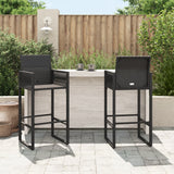 Garden bar stools set of 2 black woven resin