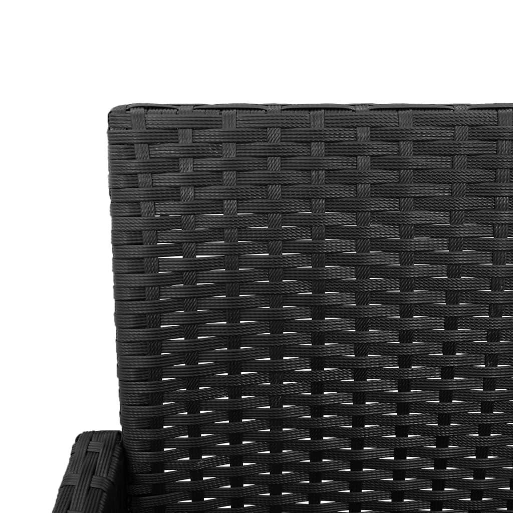 Garden bar stools set of 2 black woven resin