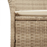 Garden chairs cushions set of 2 beige resin wicker wood