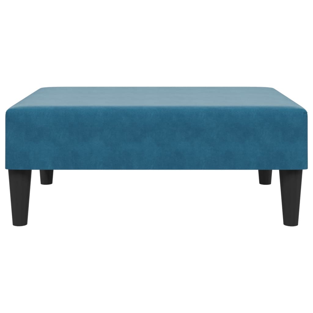 Repose-pied bleu 77x55x31 cm velours