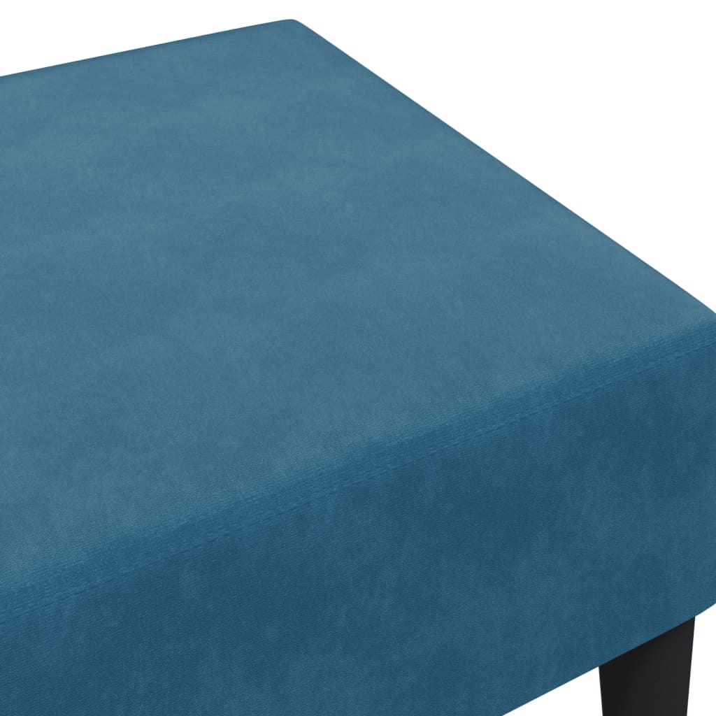 Repose-pied bleu 77x55x31 cm velours