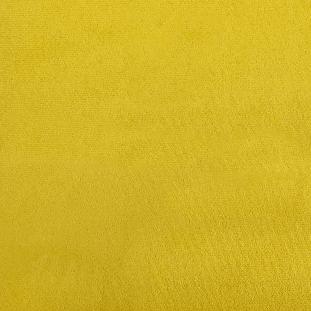 Repose-pied jaune 77x55x31 cm velours