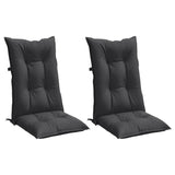 Coussins de chaise à dossier haut lot de 2 anthracite mélangé