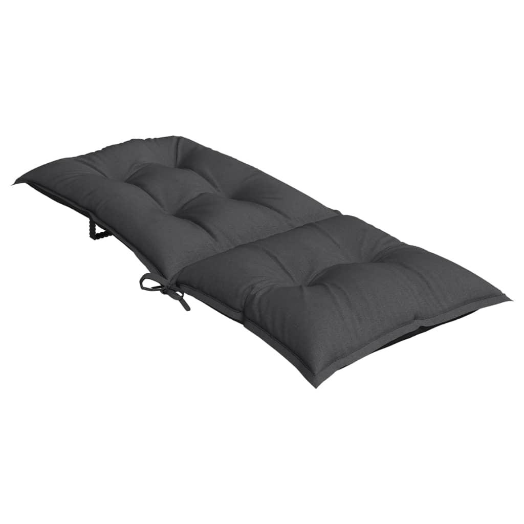 Coussins de chaise à dossier haut lot de 2 anthracite mélangé