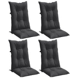 Coussins de chaise à dossier haut lot de 4 anthracite mélangé