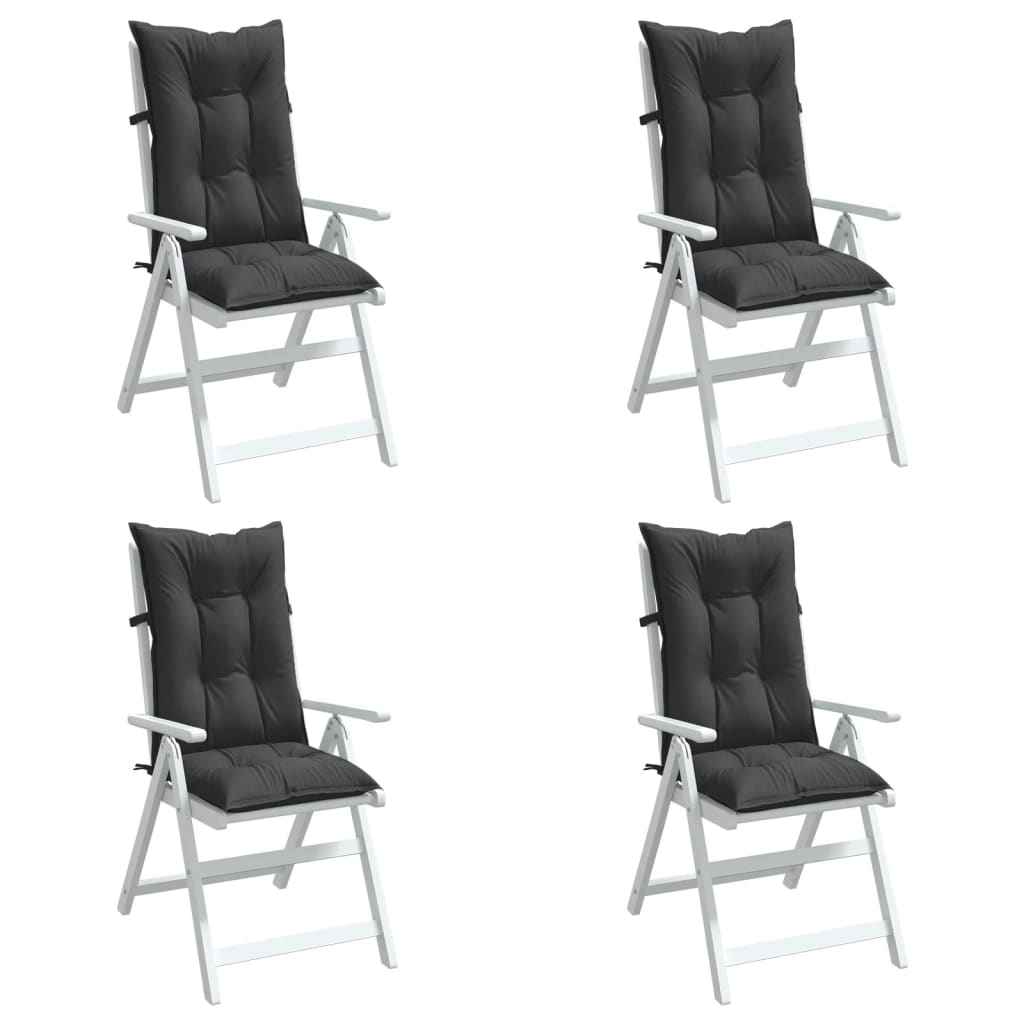 Coussins de chaise à dossier haut lot de 4 anthracite mélangé