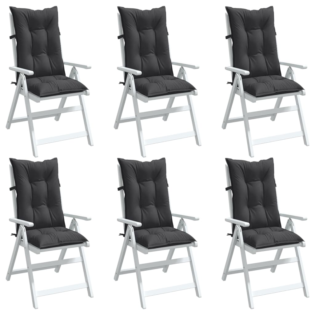 Coussins de chaise à dossier haut lot de 6 anthracite mélangé