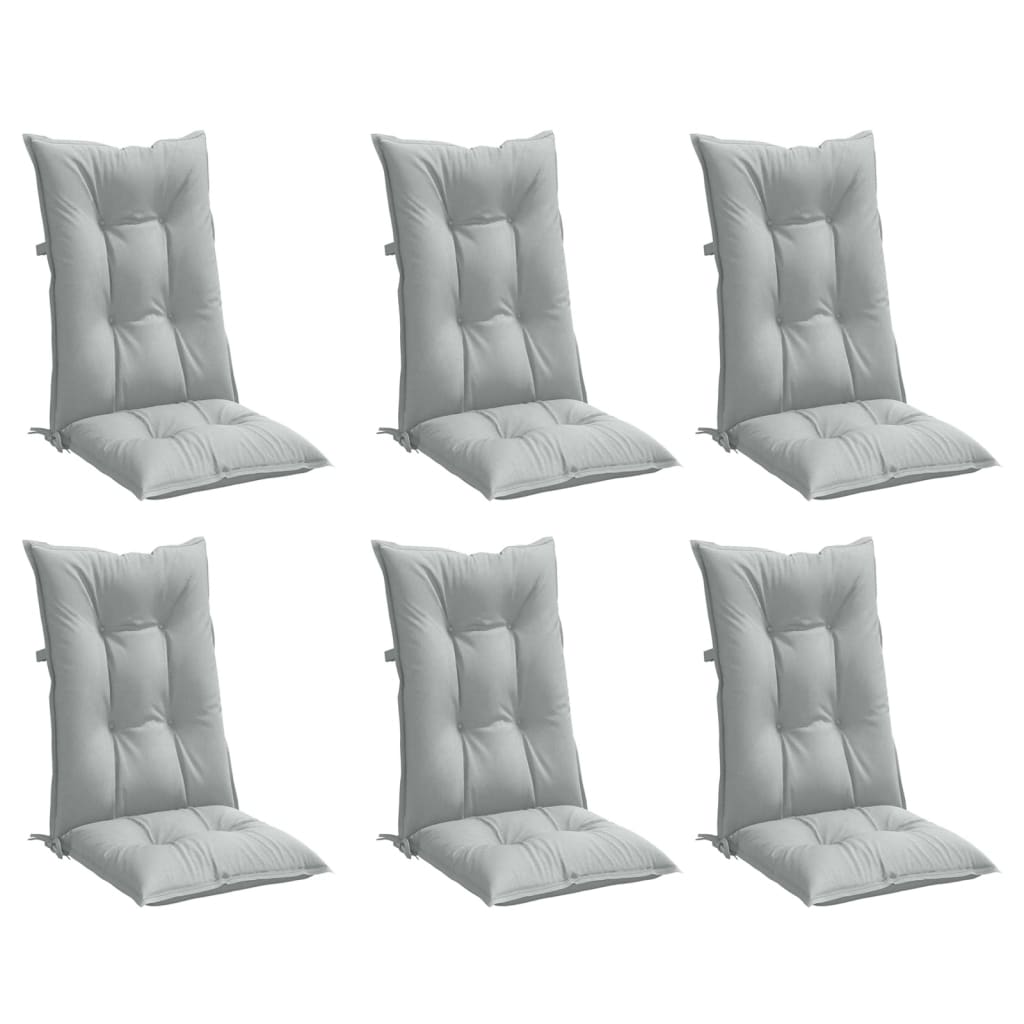 Coussins de chaise à dossier haut lot de 6 gris clair mélangé