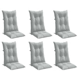 Coussins de chaise à dossier haut lot de 6 gris clair mélangé