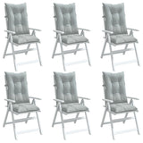 Coussins de chaise à dossier haut lot de 6 gris clair mélangé