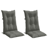 Coussins de chaise à dossier haut lot de 2 gris foncé mélangé