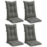 Coussins de chaise à dossier haut lot de 4 gris foncé mélangé