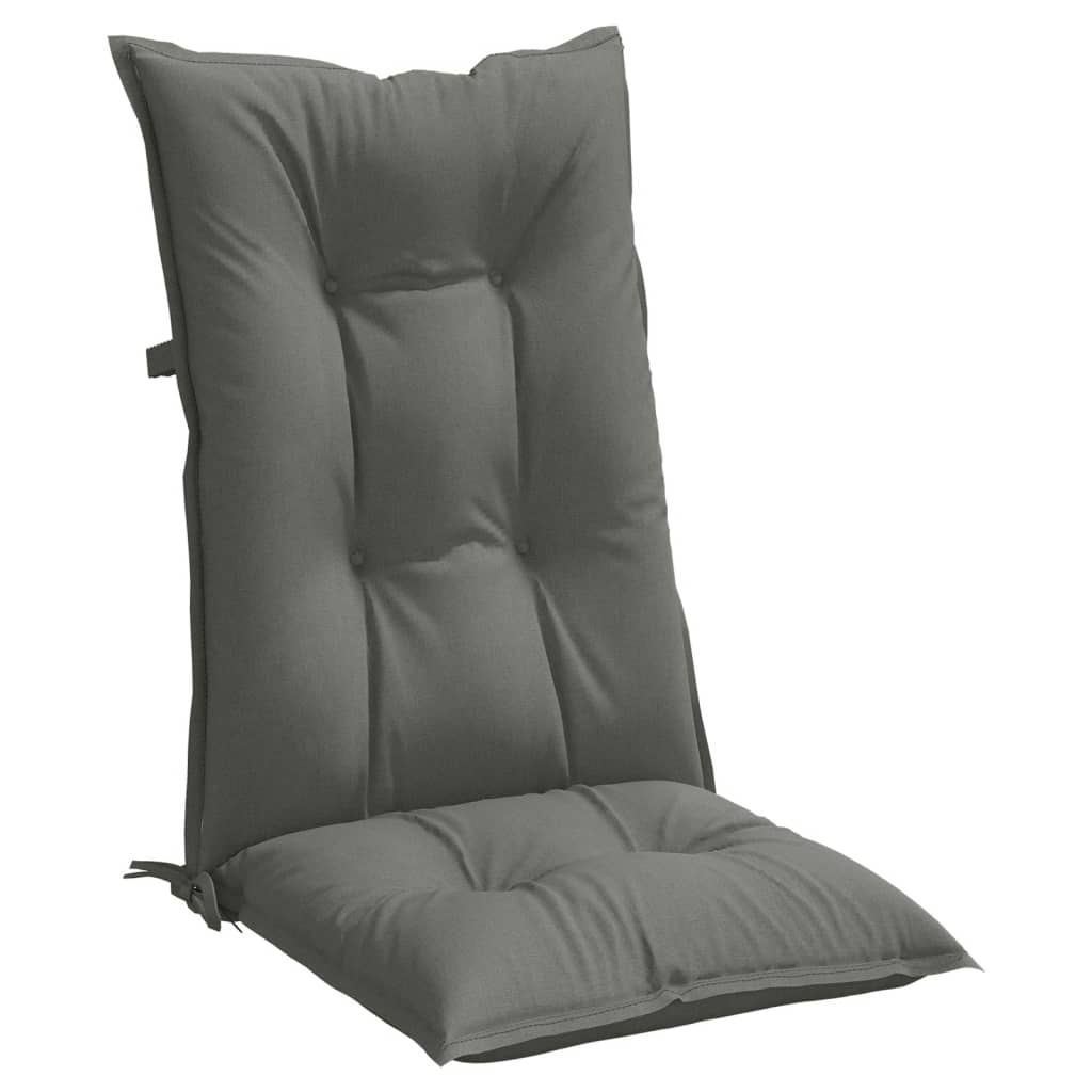 Coussins de chaise à dossier haut lot de 4 gris foncé mélangé