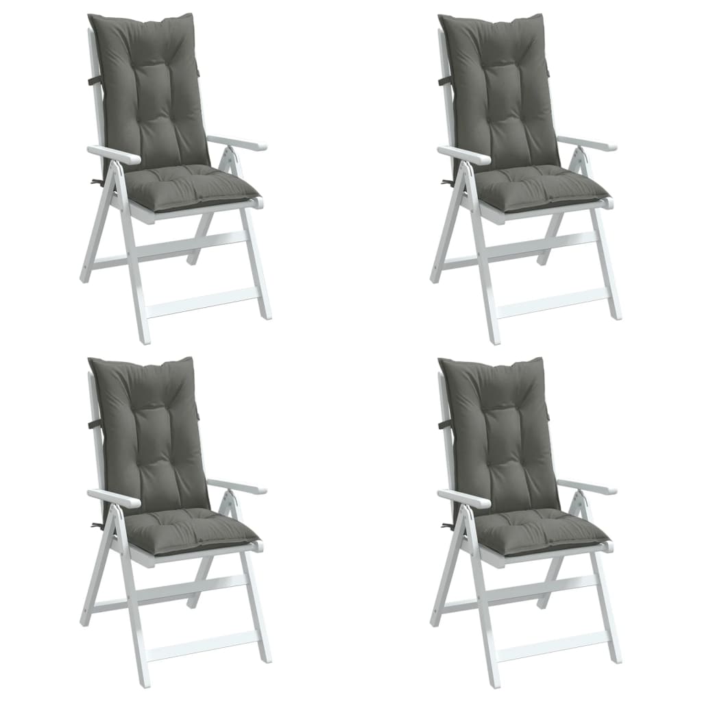 Coussins de chaise à dossier haut lot de 4 gris foncé mélangé