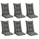 Coussins de chaise à dossier haut lot de 6 gris foncé mélangé