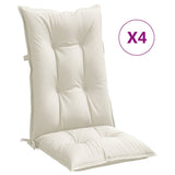 Coussins de chaise à dossier haut lot de 4 crème mélangé tissu