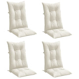 Coussins de chaise à dossier haut lot de 4 crème mélangé tissu