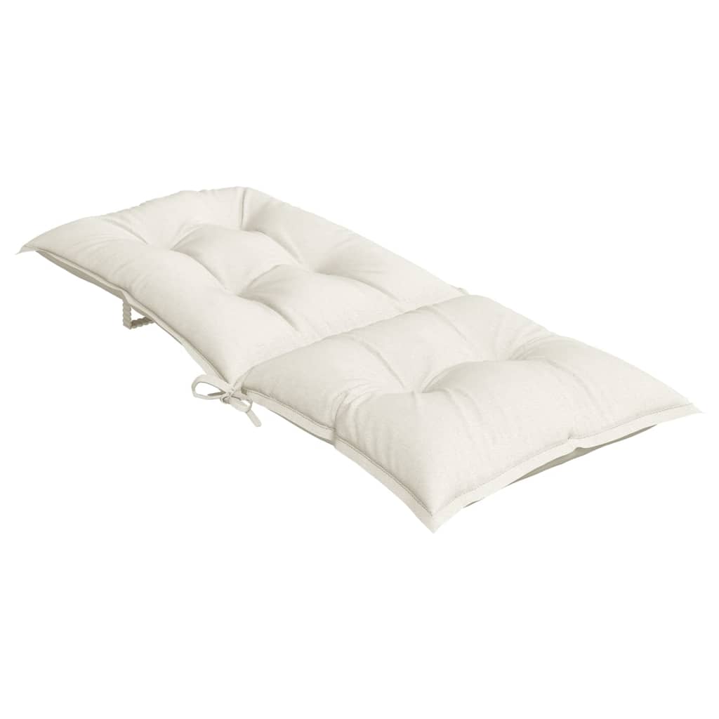 Coussins de chaise à dossier haut lot de 4 crème mélangé tissu