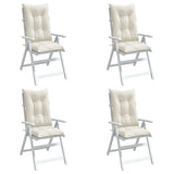 Coussins de chaise à dossier haut lot de 4 crème mélangé tissu