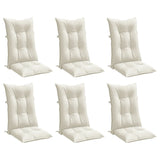 Coussins de chaise à dossier haut lot de 6 crème mélangé tissu