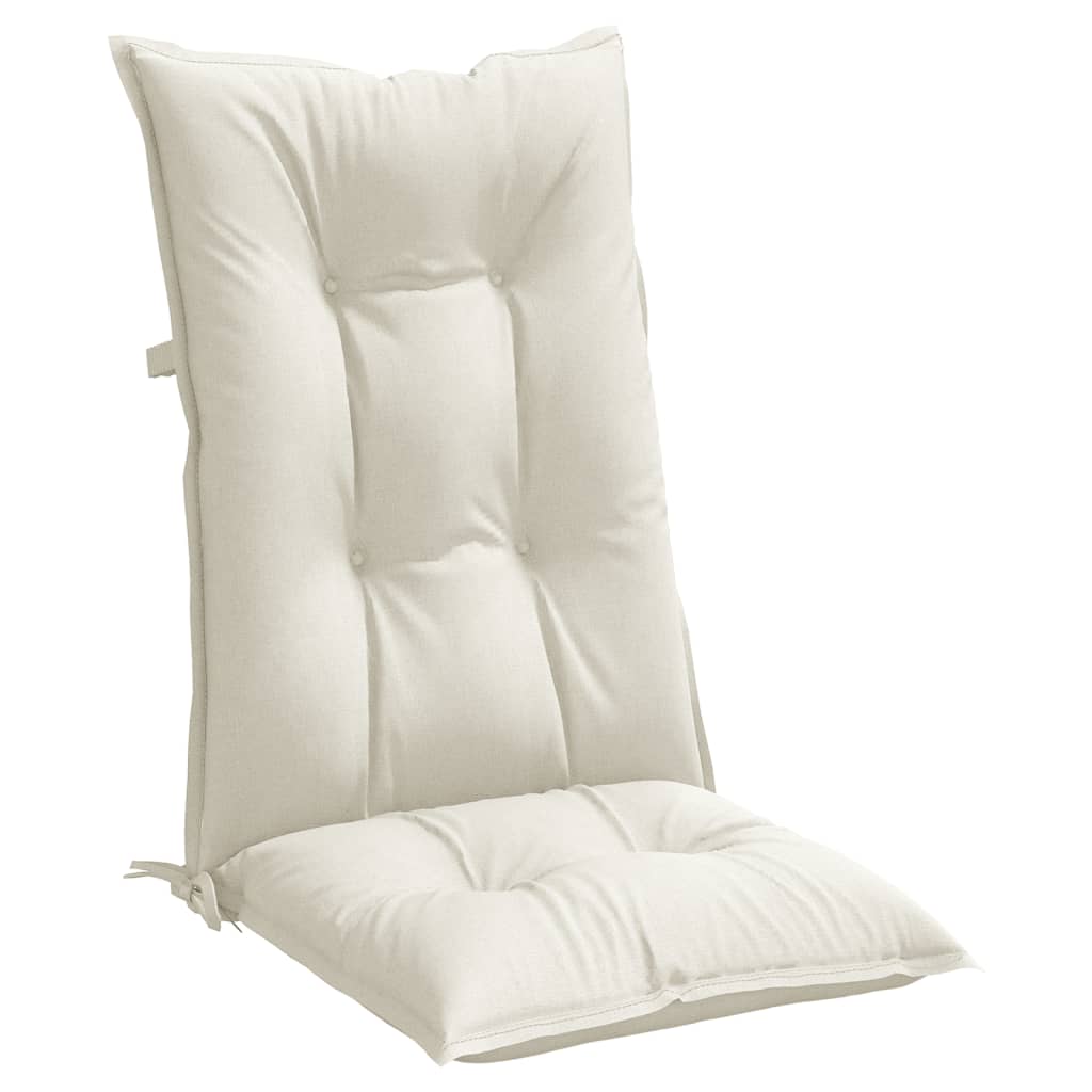 Coussins de chaise à dossier haut lot de 6 crème mélangé tissu