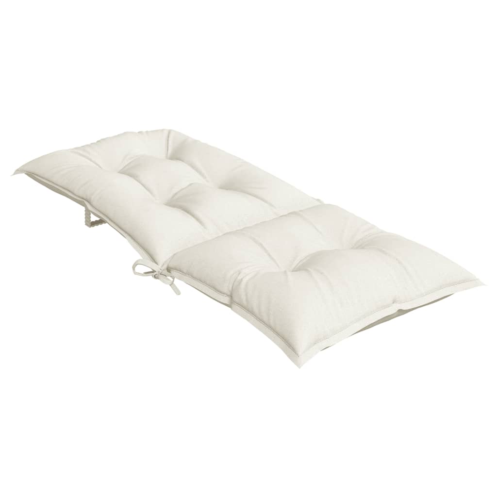 Coussins de chaise à dossier haut lot de 6 crème mélangé tissu