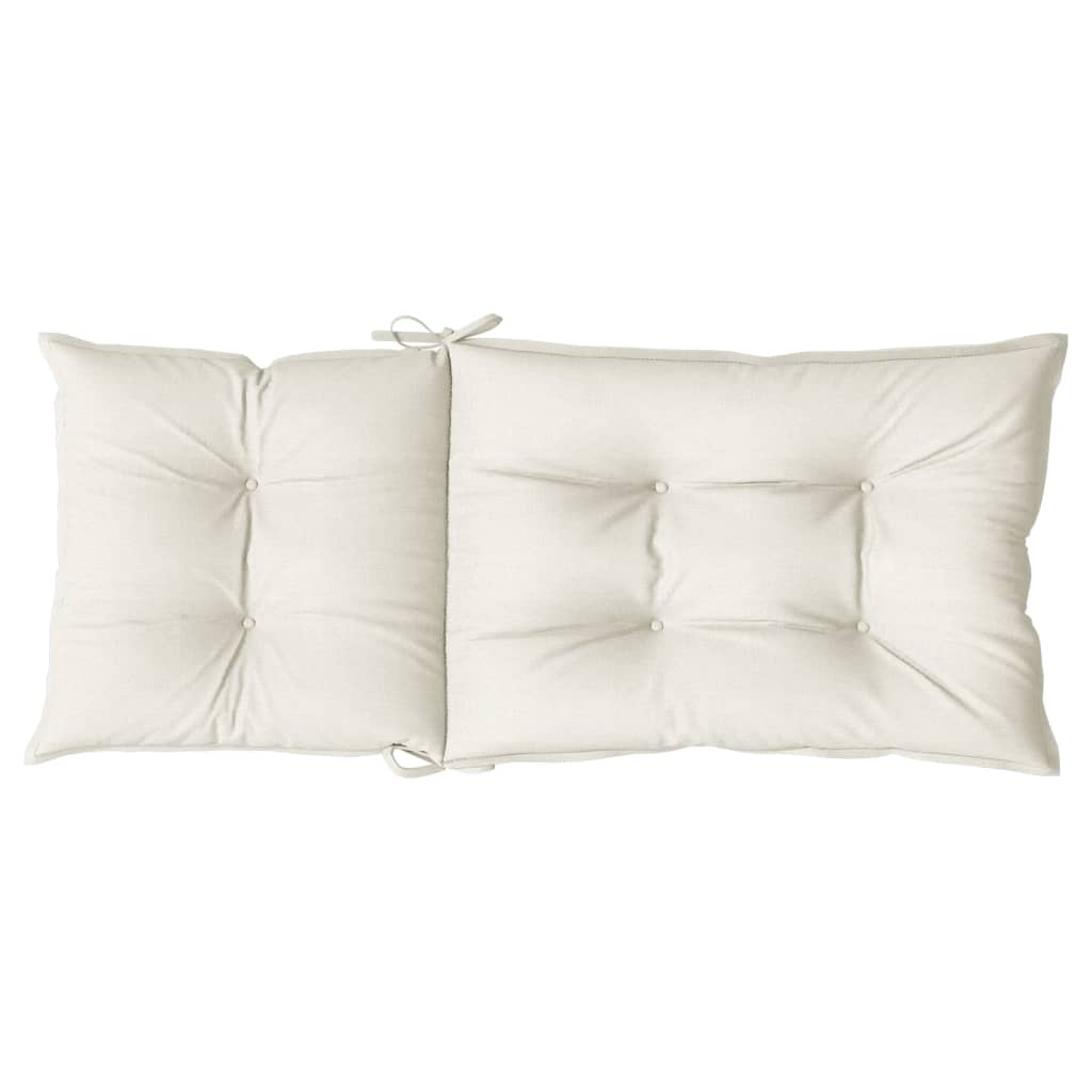 Coussins de chaise à dossier haut lot de 6 crème mélangé tissu