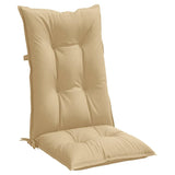 Coussins de chaise à dossier haut lot de 2 beige mélangé tissu