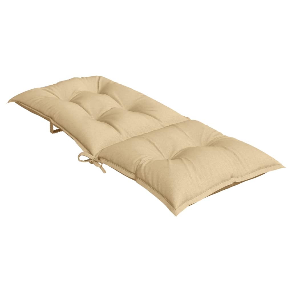 Coussins de chaise à dossier haut lot de 2 beige mélangé tissu