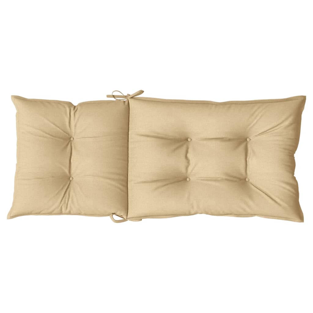 Coussins de chaise à dossier haut lot de 2 beige mélangé tissu