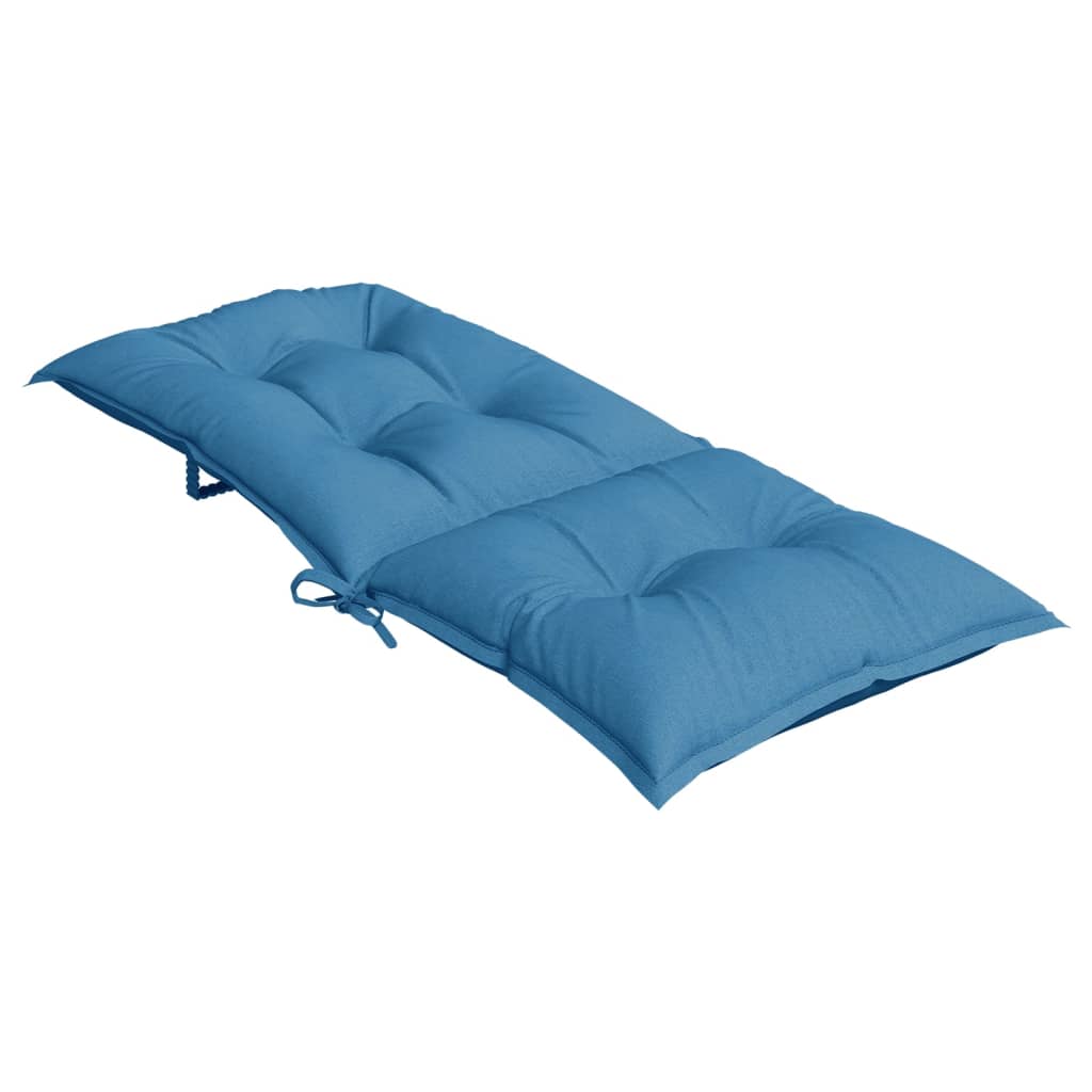 Coussins de chaise à dossier haut lot de 2 bleu mélangé tissu