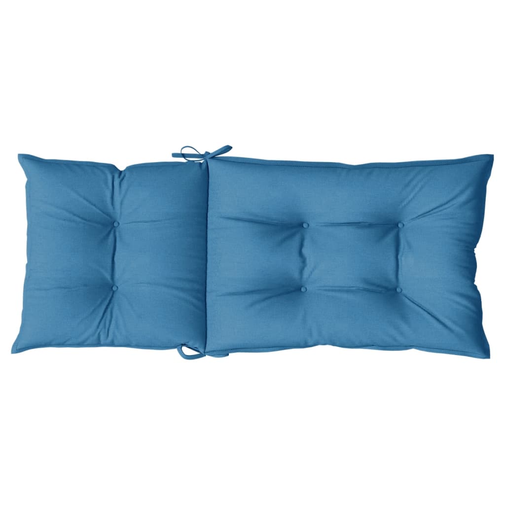 Coussins de chaise à dossier haut lot de 6 bleu mélangé tissu