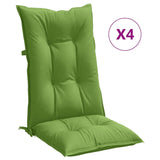 Coussins de chaise à dossier haut lot de 4 vert mélangé tissu