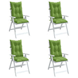 Coussins de chaise à dossier haut lot de 4 vert mélangé tissu