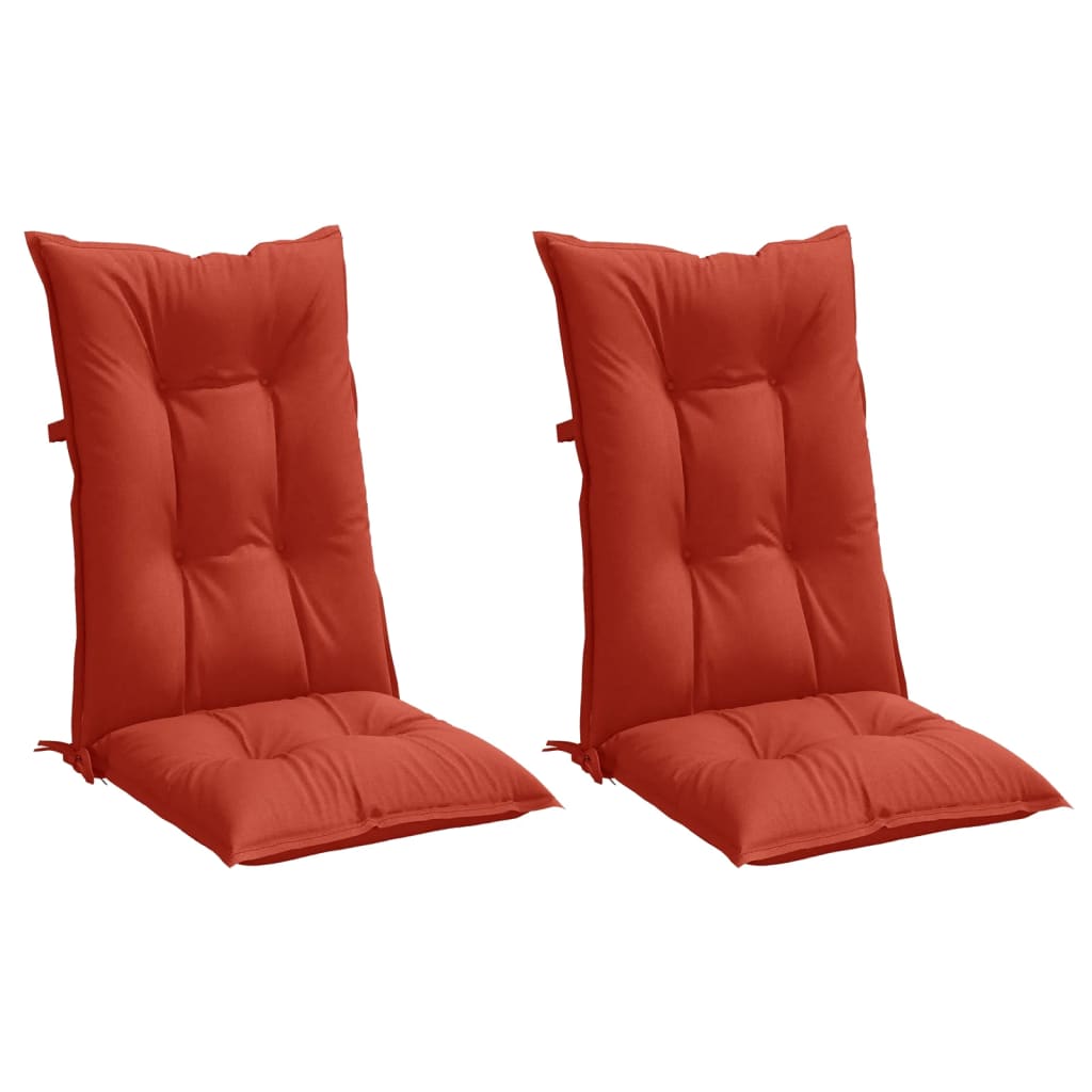 Coussins de chaise à dossier haut lot de 2 rouge mélangé tissu