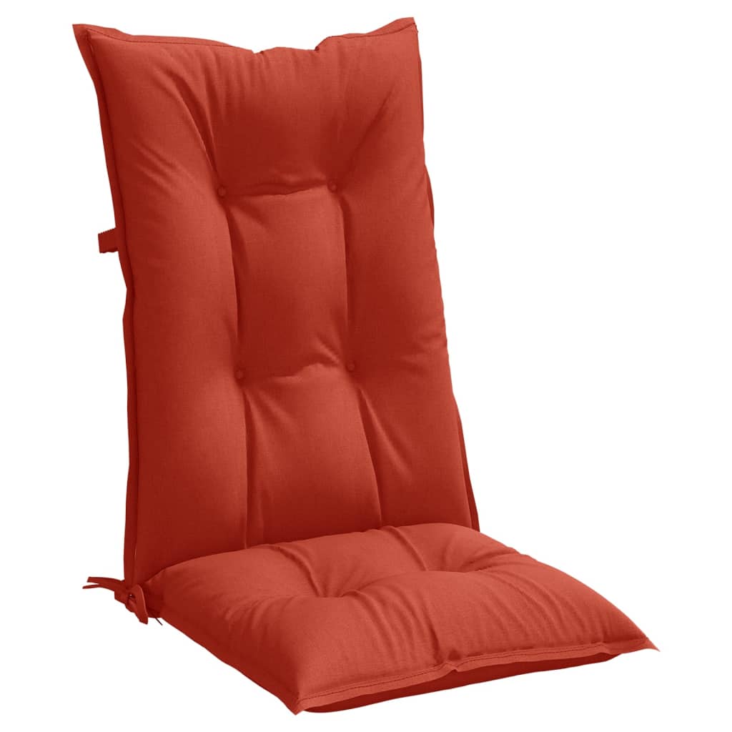 Coussins de chaise à dossier haut lot de 2 rouge mélangé tissu