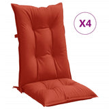 Coussins de chaise à dossier haut lot de 4 rouge mélangé tissu