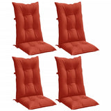 Coussins de chaise à dossier haut lot de 4 rouge mélangé tissu