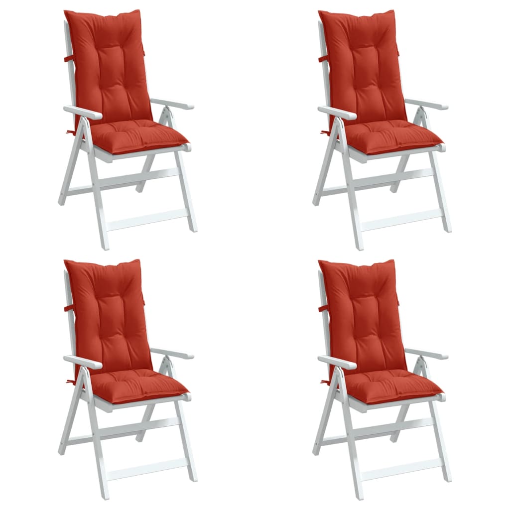 Coussins de chaise à dossier haut lot de 4 rouge mélangé tissu