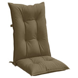 Coussins de chaise à dossier haut lot de 4 taupe mélangé tissu