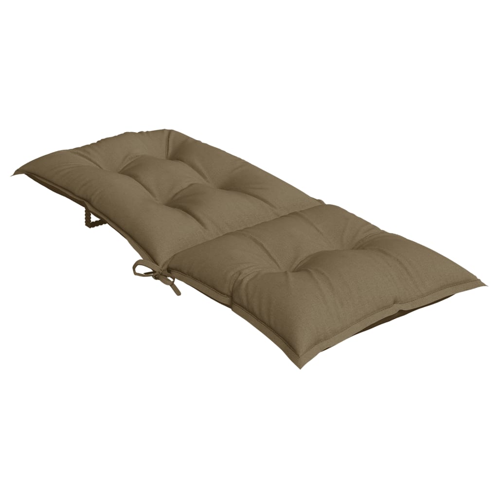 Coussins de chaise à dossier haut lot de 6 taupe mélangé tissu