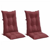 Coussins de chaise dossier haut lot de 2 rouge bordeaux mélangé