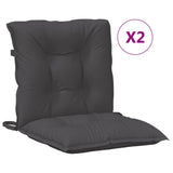 Low Back Chair Cushions Set of 2 Charcoal Mix