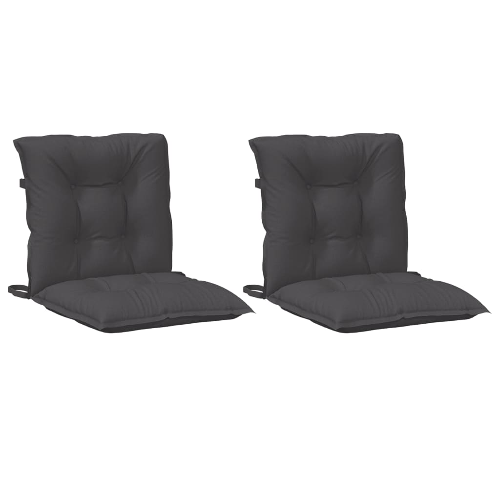 Low Back Chair Cushions Set of 2 Charcoal Mix