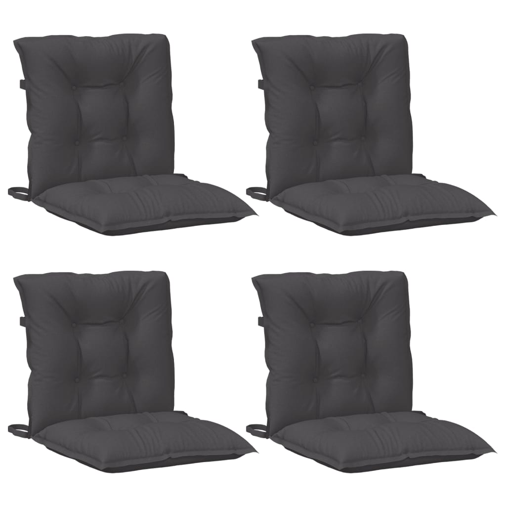 Coussins de chaise à dossier bas lot de 4 anthracite mélangé