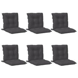 Coussins de chaise à dossier bas lot de 6 anthracite mélangé