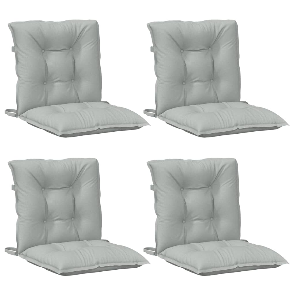 Coussins de chaise à dossier bas lot de 4 gris clair mélangé