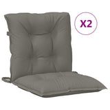 Coussins de chaise à dossier bas lot de 2 gris foncé mélangé