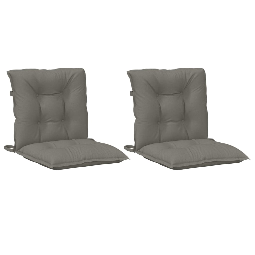 Coussins de chaise à dossier bas lot de 2 gris foncé mélangé