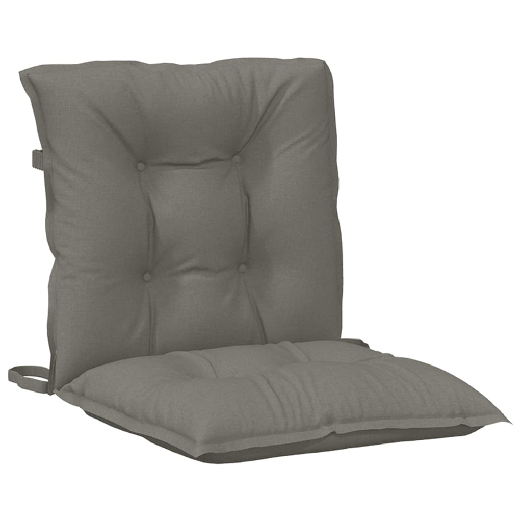 Coussins de chaise à dossier bas lot de 2 gris foncé mélangé